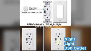 Presa USB per luce notturna 20A bianco caldo